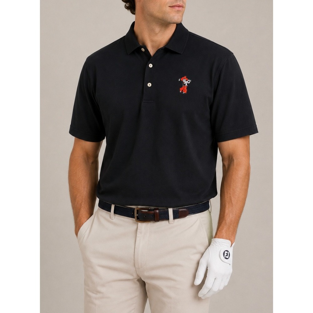 Peter Millar Mens XXL Black Polo Pistol Pete Oklahoma State University Cowboys